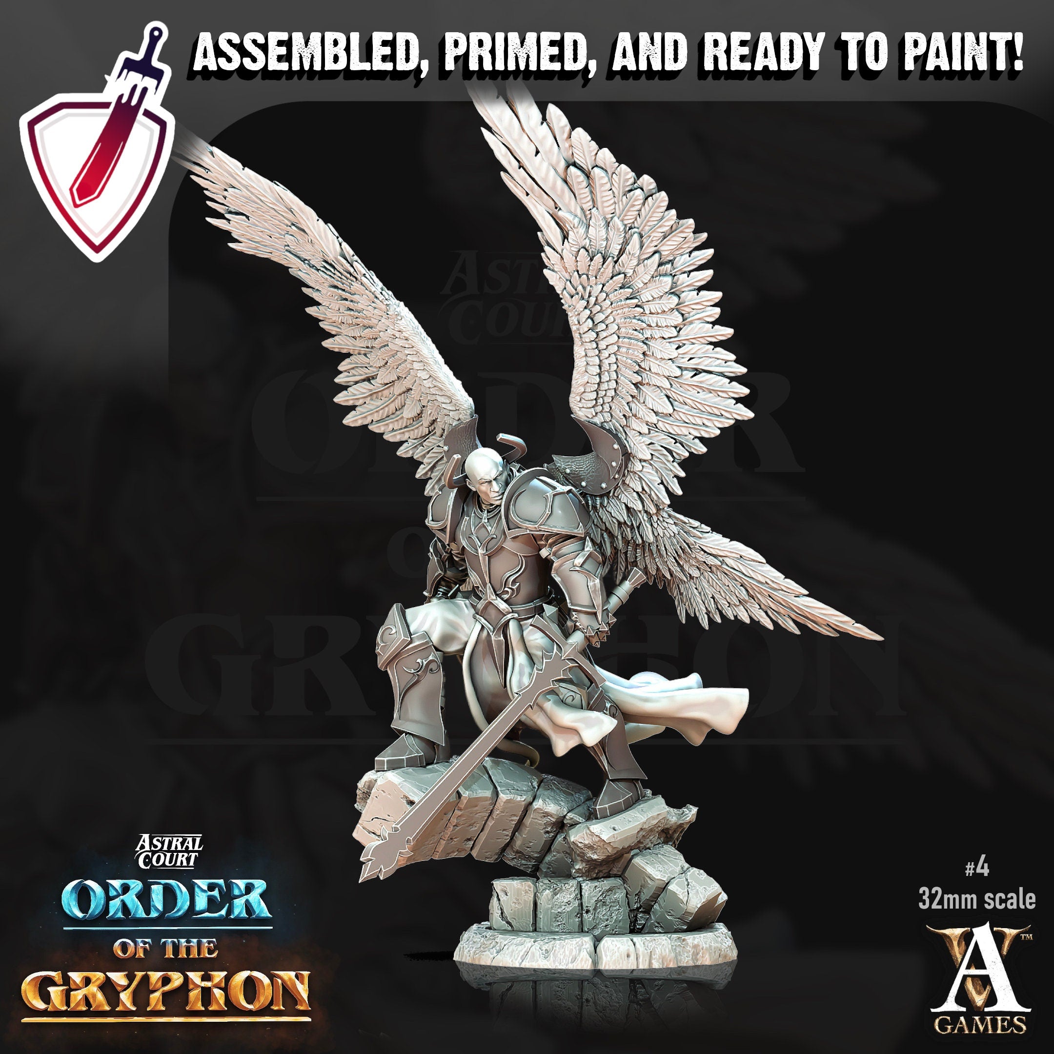 Justiciar Angel, Male selling Painted Model - Archvillain Games Printed Miniature | Dungeons & Dragons | Pathfinder | Tabletop