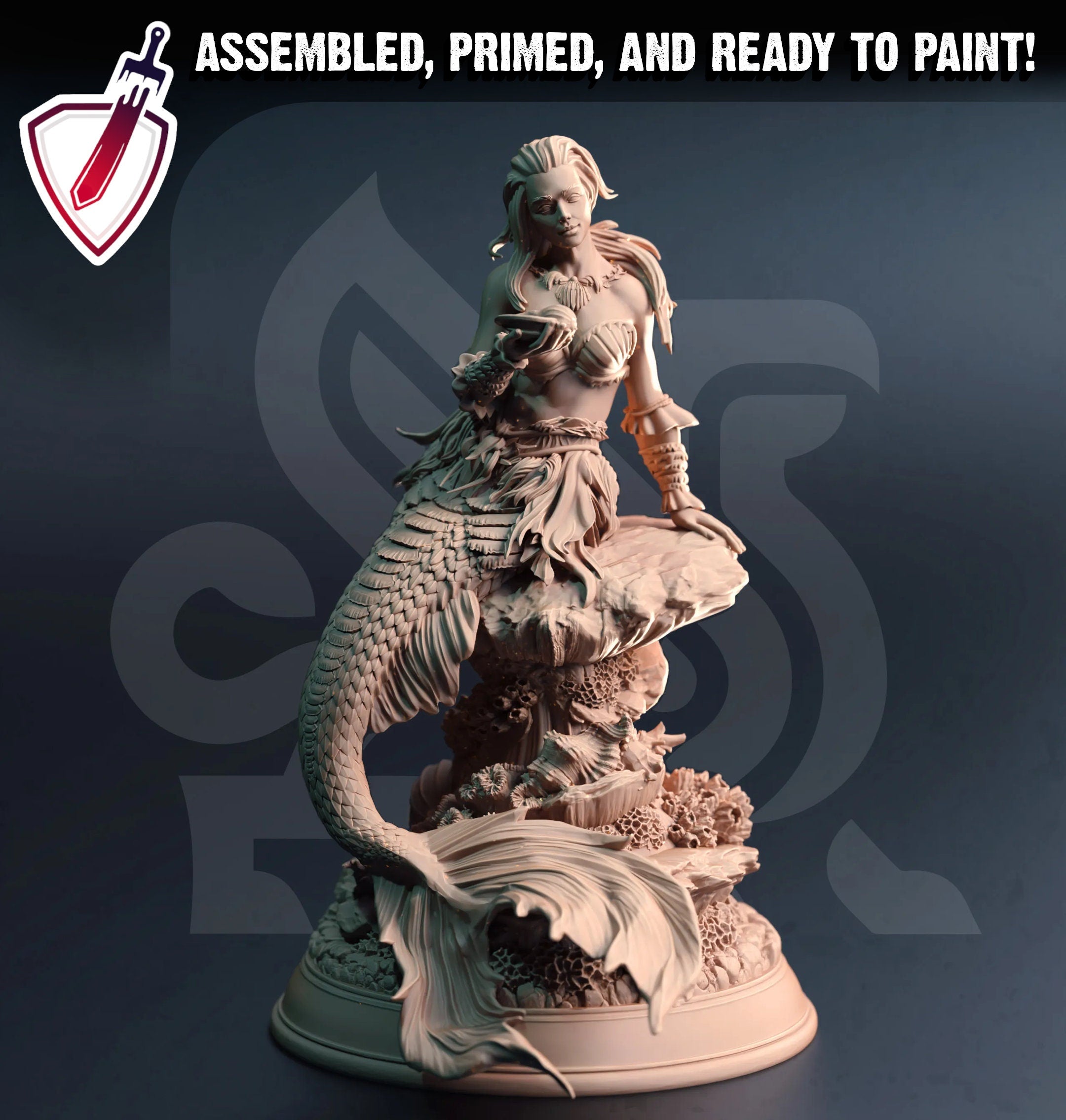 Dyriani – Sirens of the Deep | Miniature by DM Stash | Great for Tabletop Gaming, D&D, Pathfinder, and Painting | Assembled and Primed - Brush and Battle