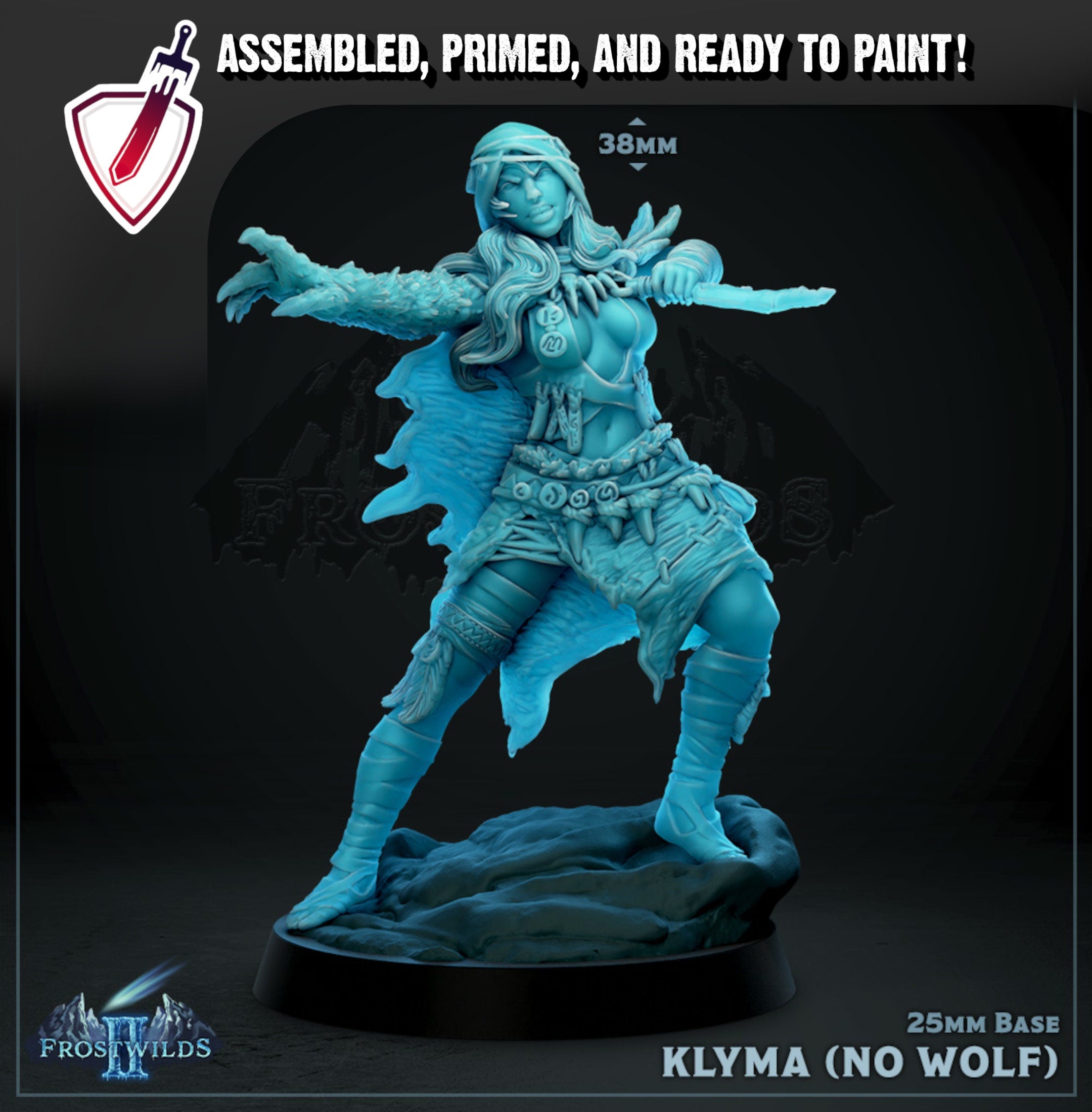 Kylma Wraithweaver | Miniature by Mammoth Factory | Resin Mini For Tabletop Gaming, D&D, Pathfinder, and Painting | Assembled and Primed