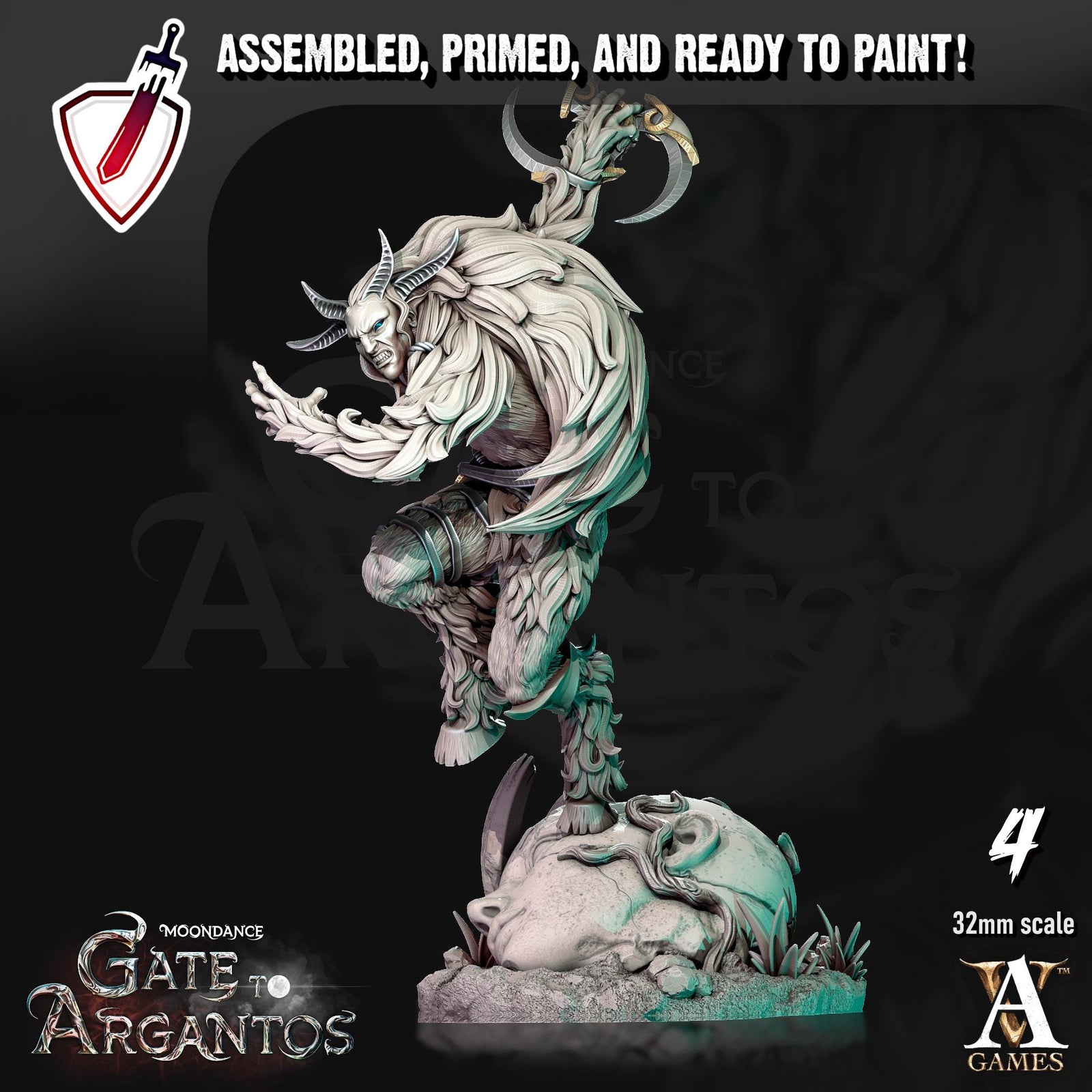 Celadren’s Hunters | Archvillain Games | Satyr | Miniature | RESIN | Tabletop | RPG | Gaming | D&D | Pathfinder | Fully Assembled and Primed