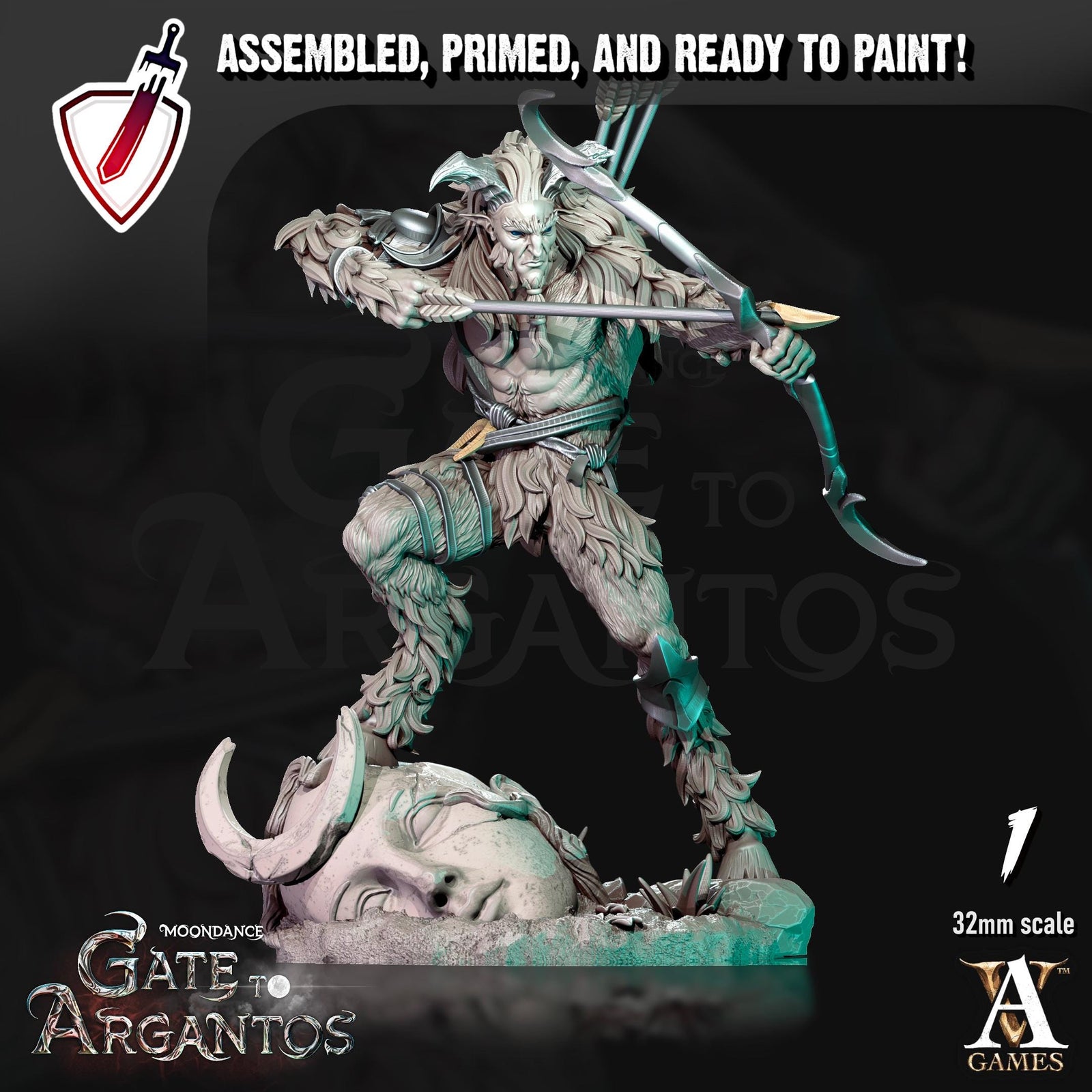 Celadren’s Hunters | Archvillain Games | Satyr | Miniature | RESIN | Tabletop | RPG | Gaming | D&D | Pathfinder | Fully Assembled and Primed