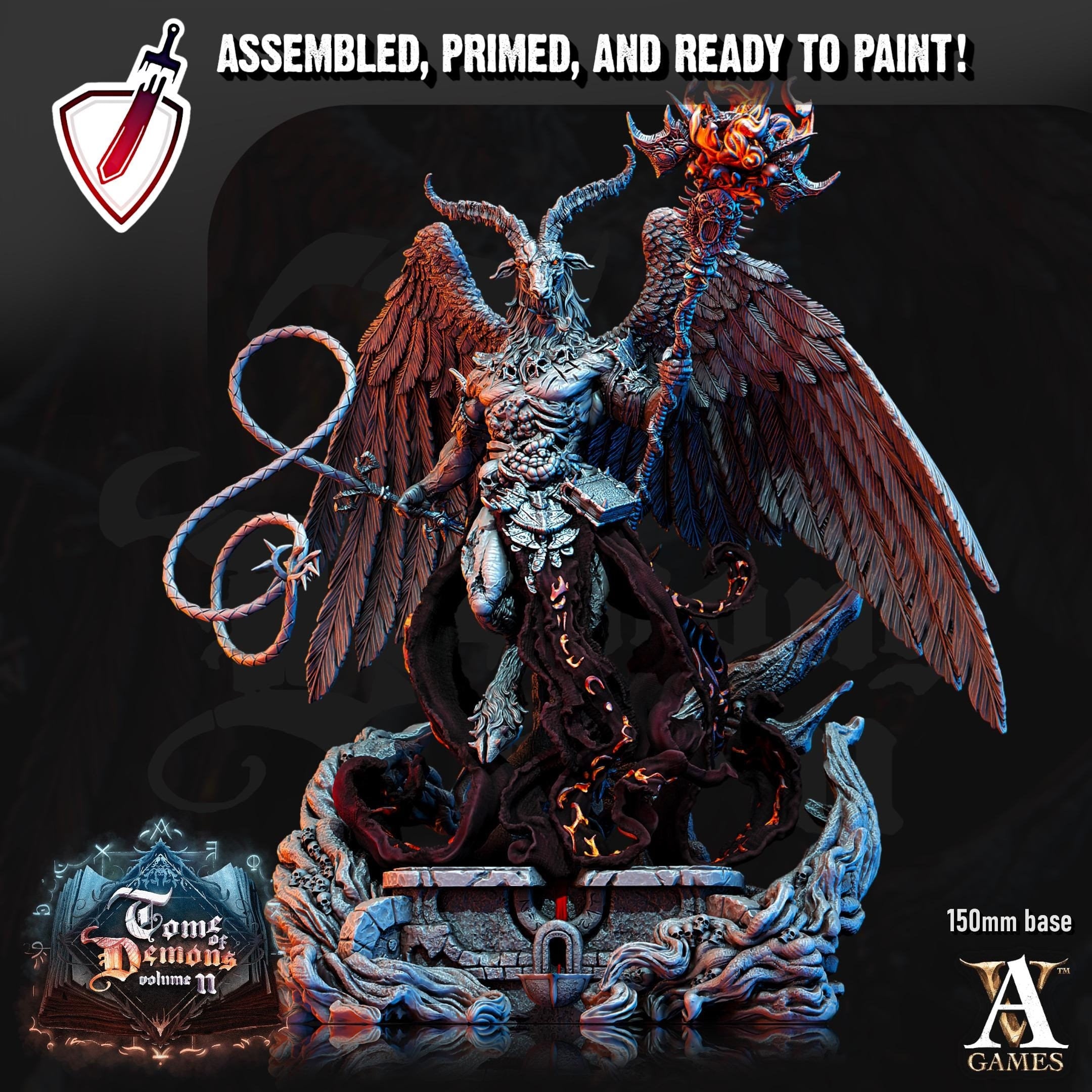 Adramal | (Massive) Miniature by Archvillain Games | Resin mini for tabletop gaming, D&D, Pathfinder, and painting | Assembled and Primed
